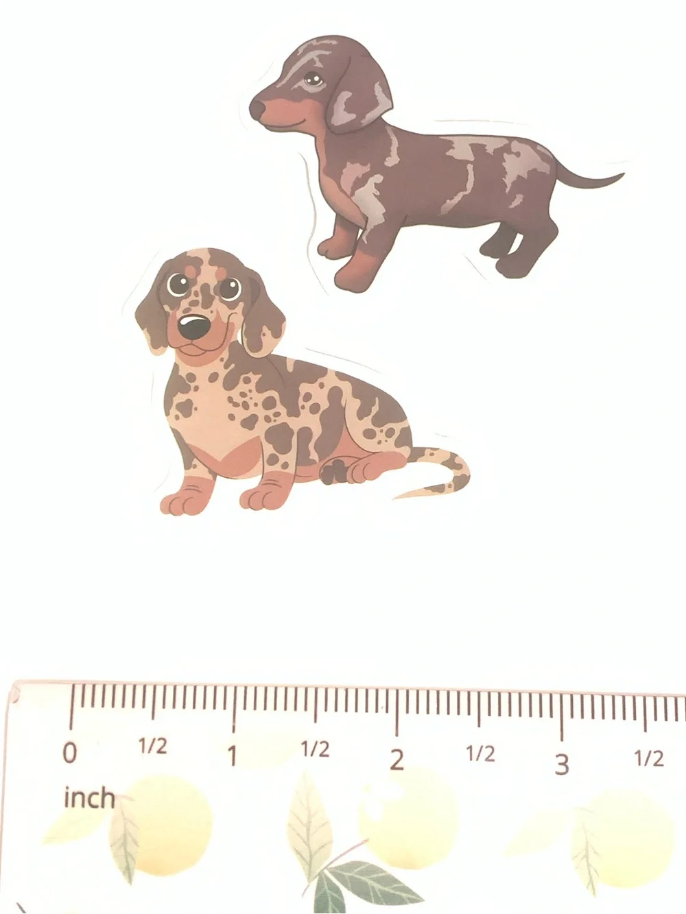 Dachshund Dog Vinyl Stickers - Brown & Tan